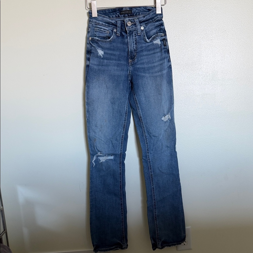 Silver Jeans Women's Straight Leg Jeans in Dark Blue